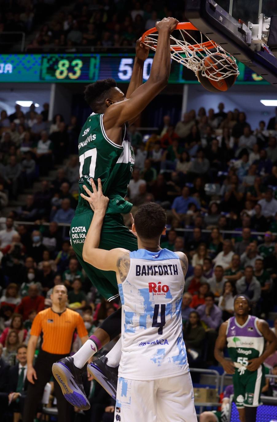 El Unicaja se exhibe ante el Río Breogán (100-66). 