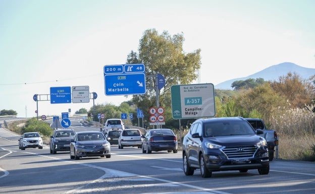 Punto exacto de la carretera del Guadalhorce donde deja de ser autovía y se convierte en convencional.