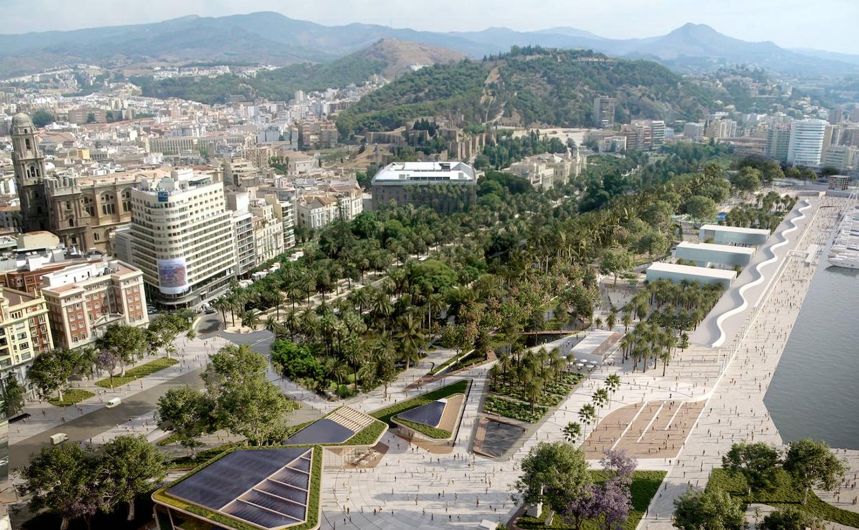 Recreación del proyecto 'Ecosistema litoral', ganador del concurso del Plan Málaga Litoral. 