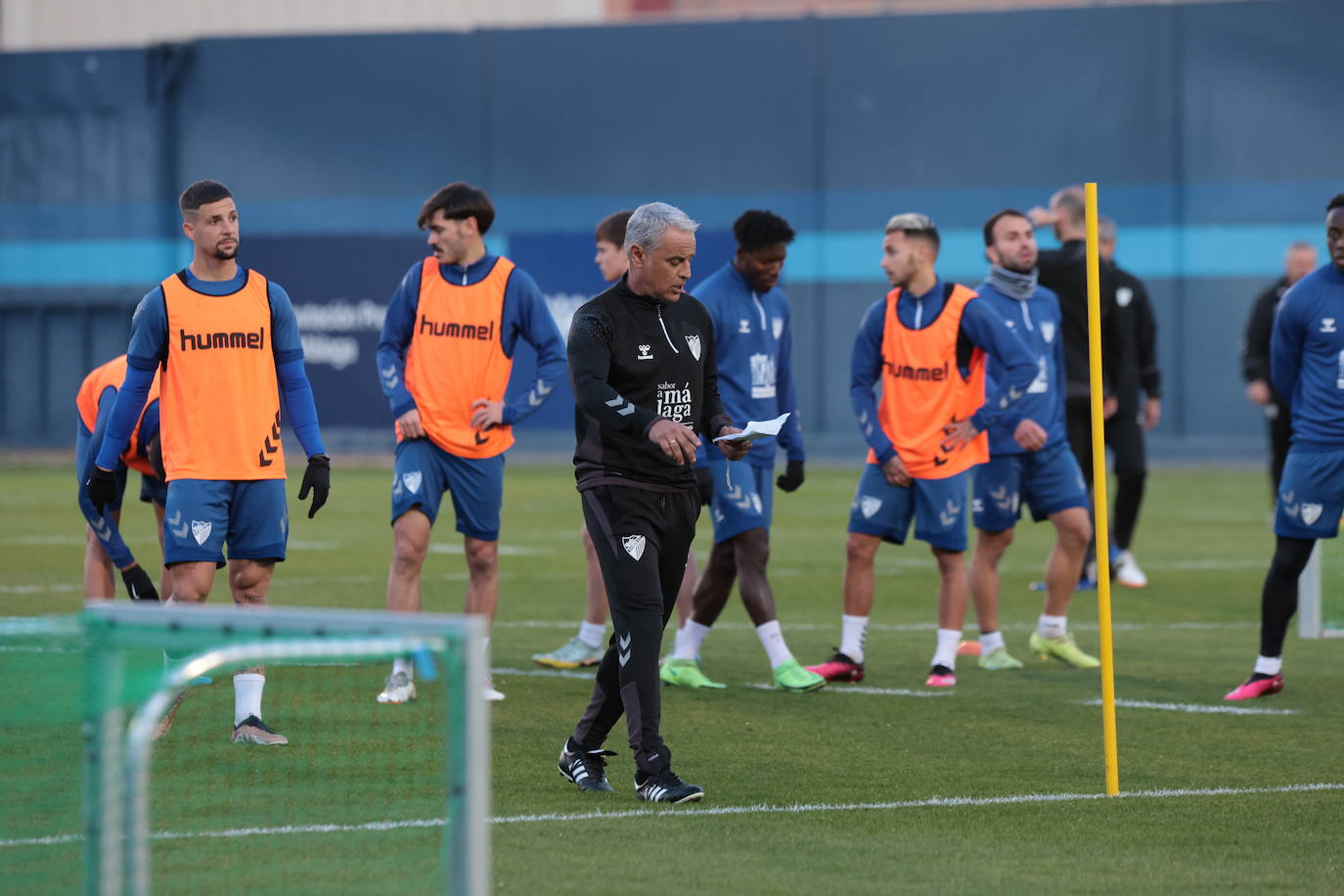 Primer entrenamiento de Pellicer como técnico del Málaga