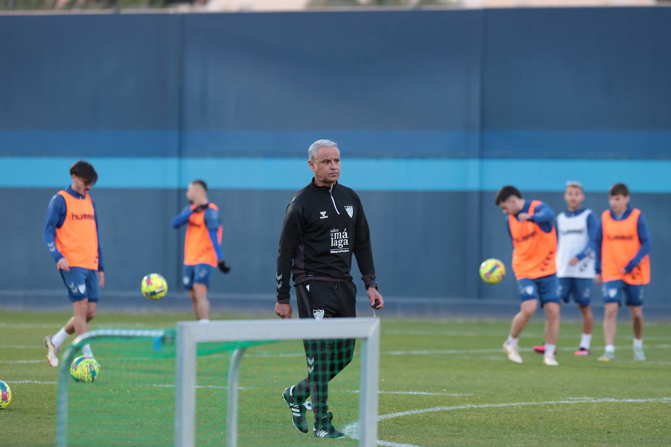 Primer entrenamiento de Pellicer como técnico del Málaga