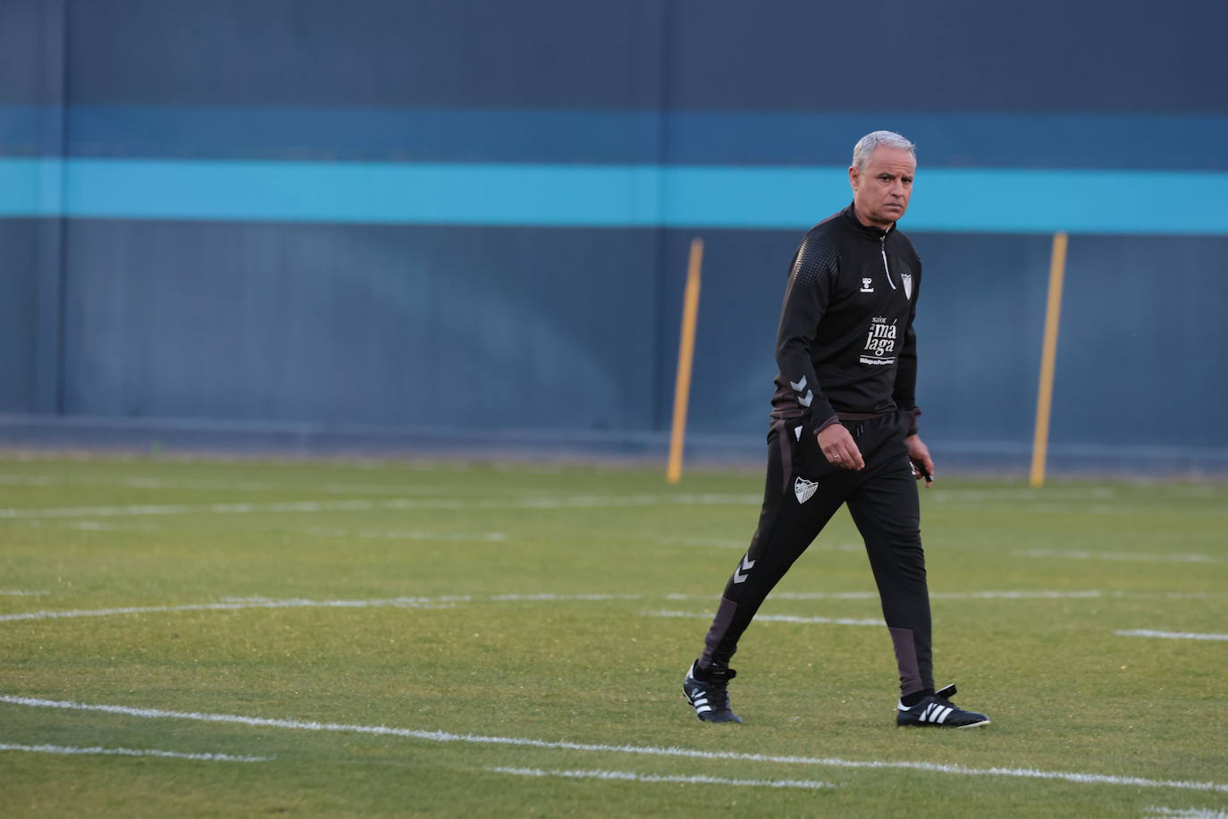 Primer entrenamiento de Pellicer como técnico del Málaga