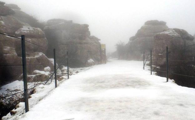 El Torcal de Antequera bajo la nieve el año pasado