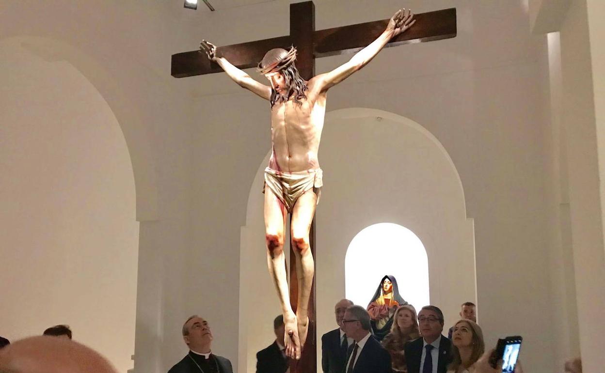 Crucificado de la Catedral que se mostró en la exposición en el Palacio Episcopal. 