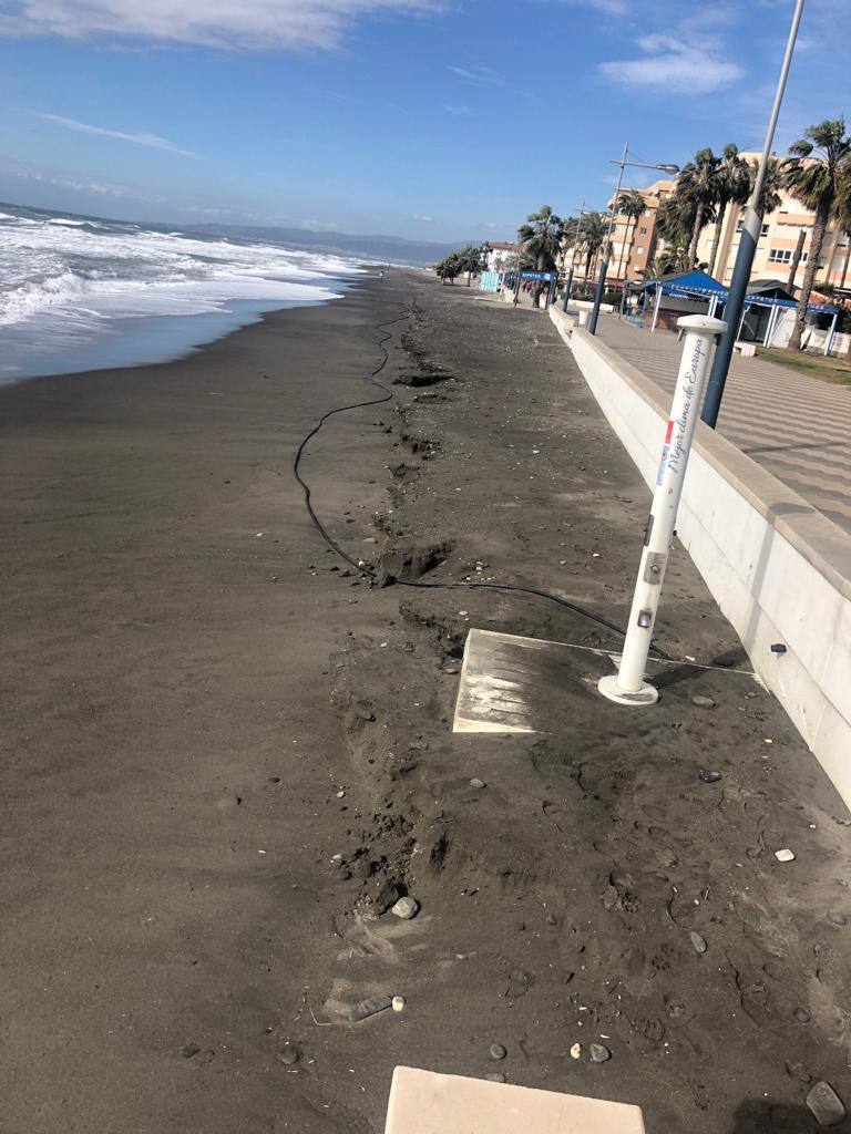 Temporal en las playas de la Axarquía (playas de Caleta de Vélez, Torre del Mar, El Morche y Ferrara en Torrox)