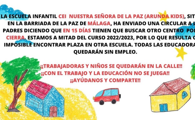 Cartel de protesta difundido por las trabajadoras del centro. 