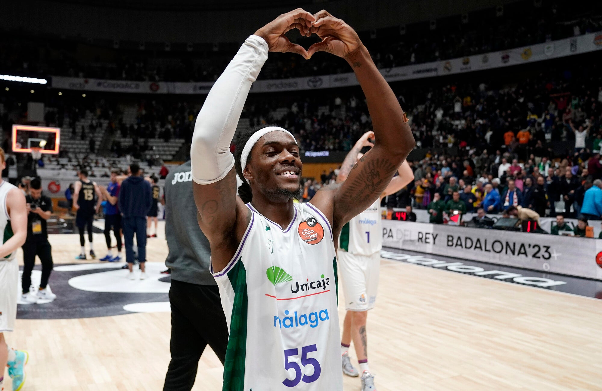 Fotos: La alegría del Unicaja tras eliminar al Barcelona