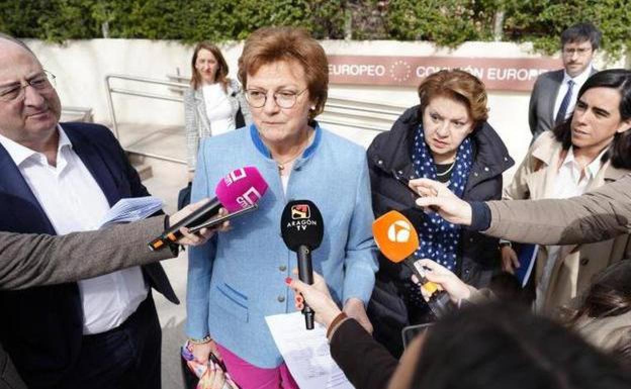 Llegada de Monika Hohlmeier a la sede del Parlamento Europeo en Madrid.