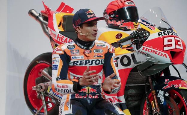 Marc Márquez, en la presentación del equipo Repsol Honda. 