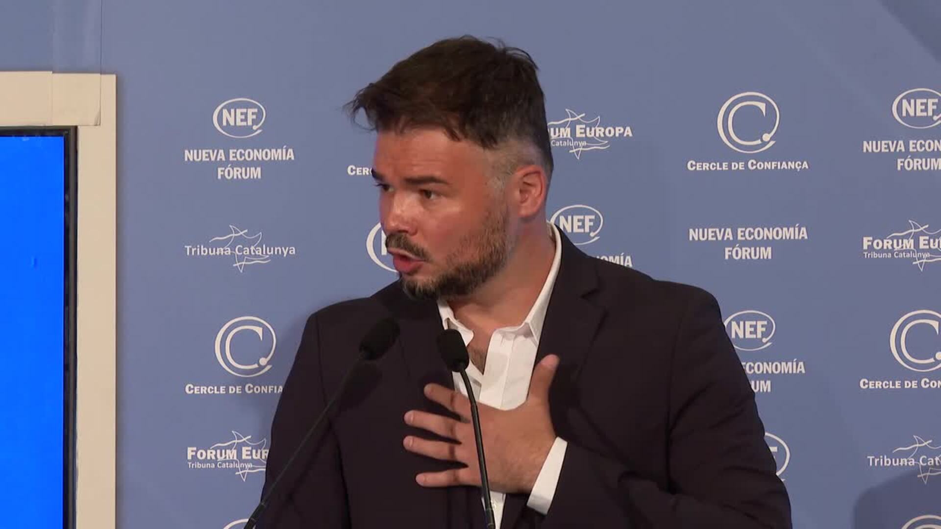 Rufián señala que Yolanda Díaz no defiende la autodeterminación para no perder votos