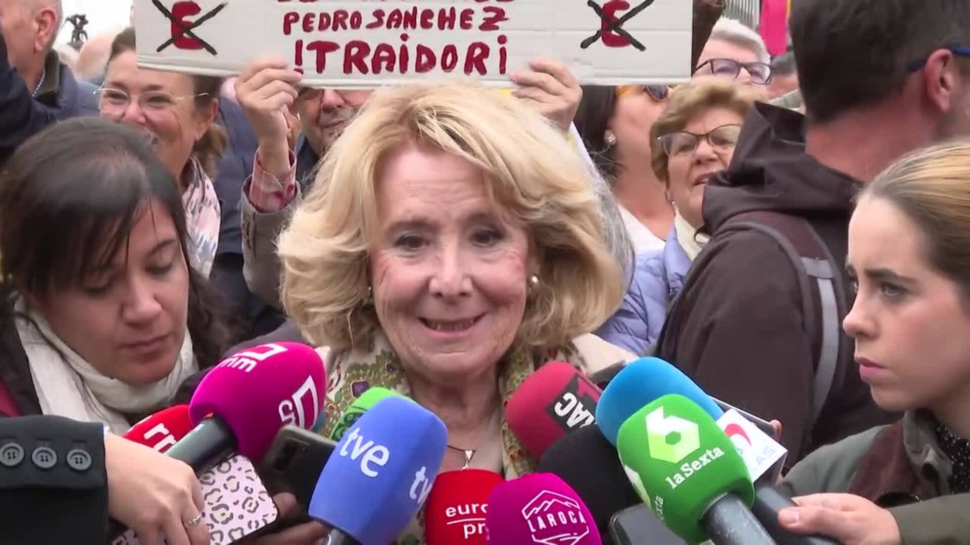 Esperanza Aguirre sobre la amnistía: "El fin nunca puede justificar los medios"