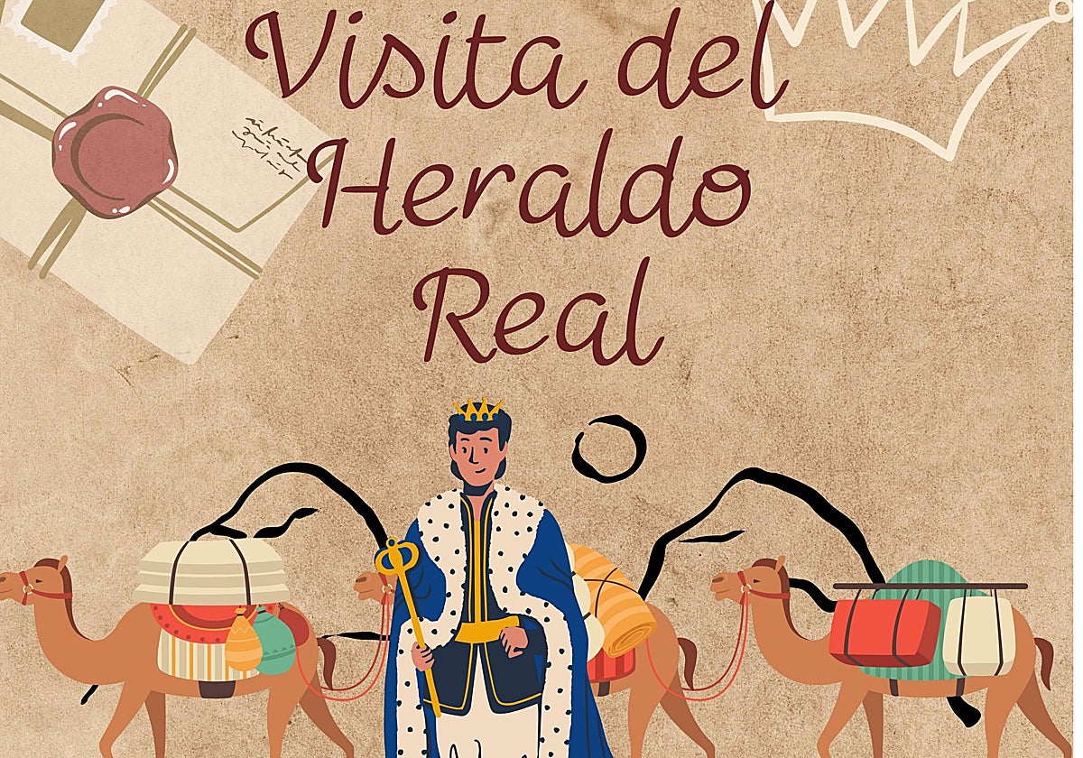 Cartel anunciador de la visita del Heraldo Real.