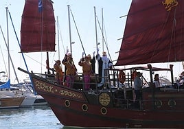 Llegada de los Reyes Magos al puerto deportivo de Benalmádena, en una imagen de archivo.