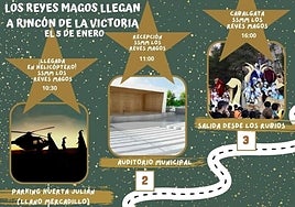 Cartel anunciador de la cabalgata de Sus Majestades los Reyes Magos de Oriente.