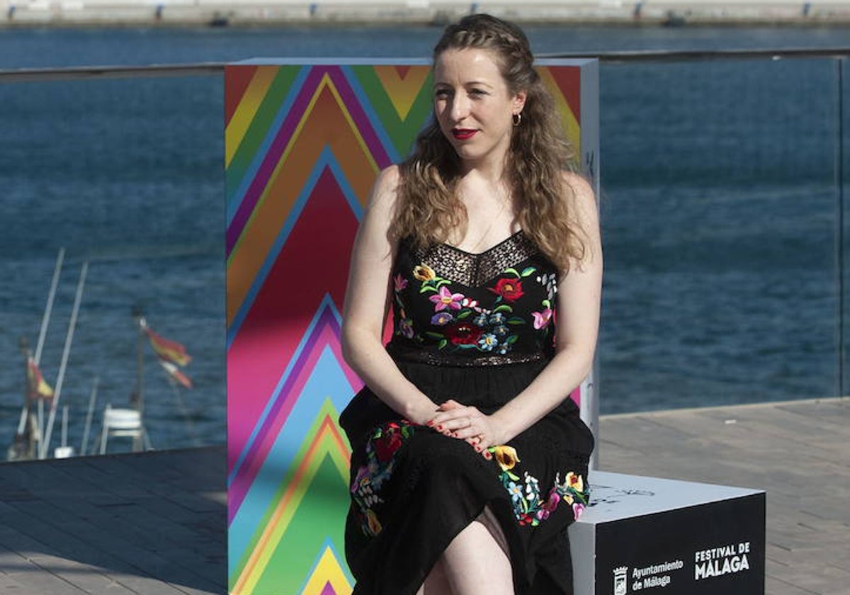 Pilar Palomero, en el set del Festival de Málaga en el Muelle Uno en la presentación de 'Las niñas'.