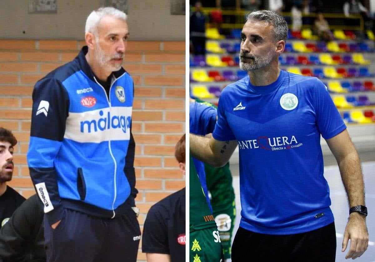 Quino Soler, entrenador del Trops (izquierda) y Juan Antonio Vázquez 'Chispi', entrenador de Los Dólmenes (derecha).