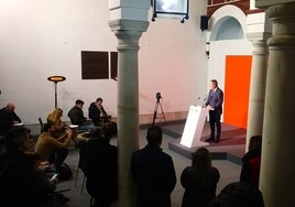 Juan Espadas, en su intervención en la sede del PSOE-A