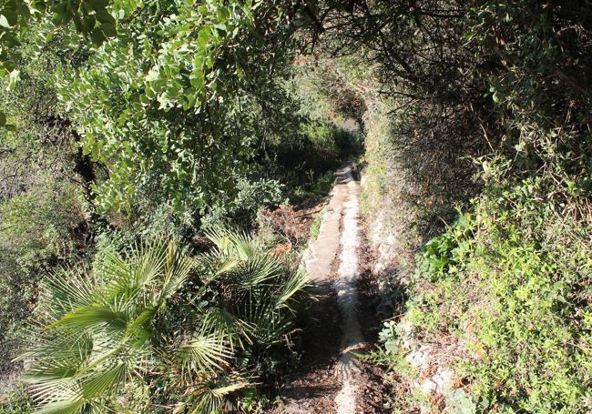 Una pequeña parte de este camino va por una antigua acequia.