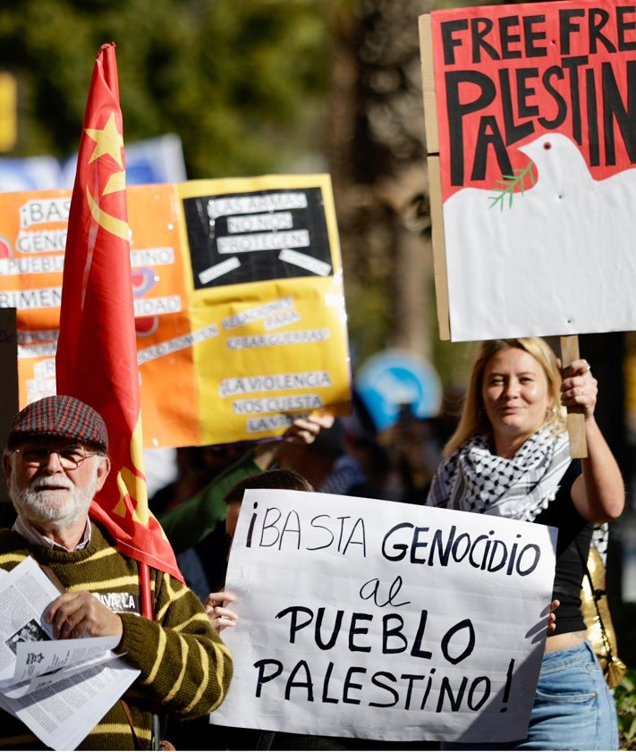 Imagen secundaria 2 - La manifestación de Málaga ha reunido a unas dos mil personas.