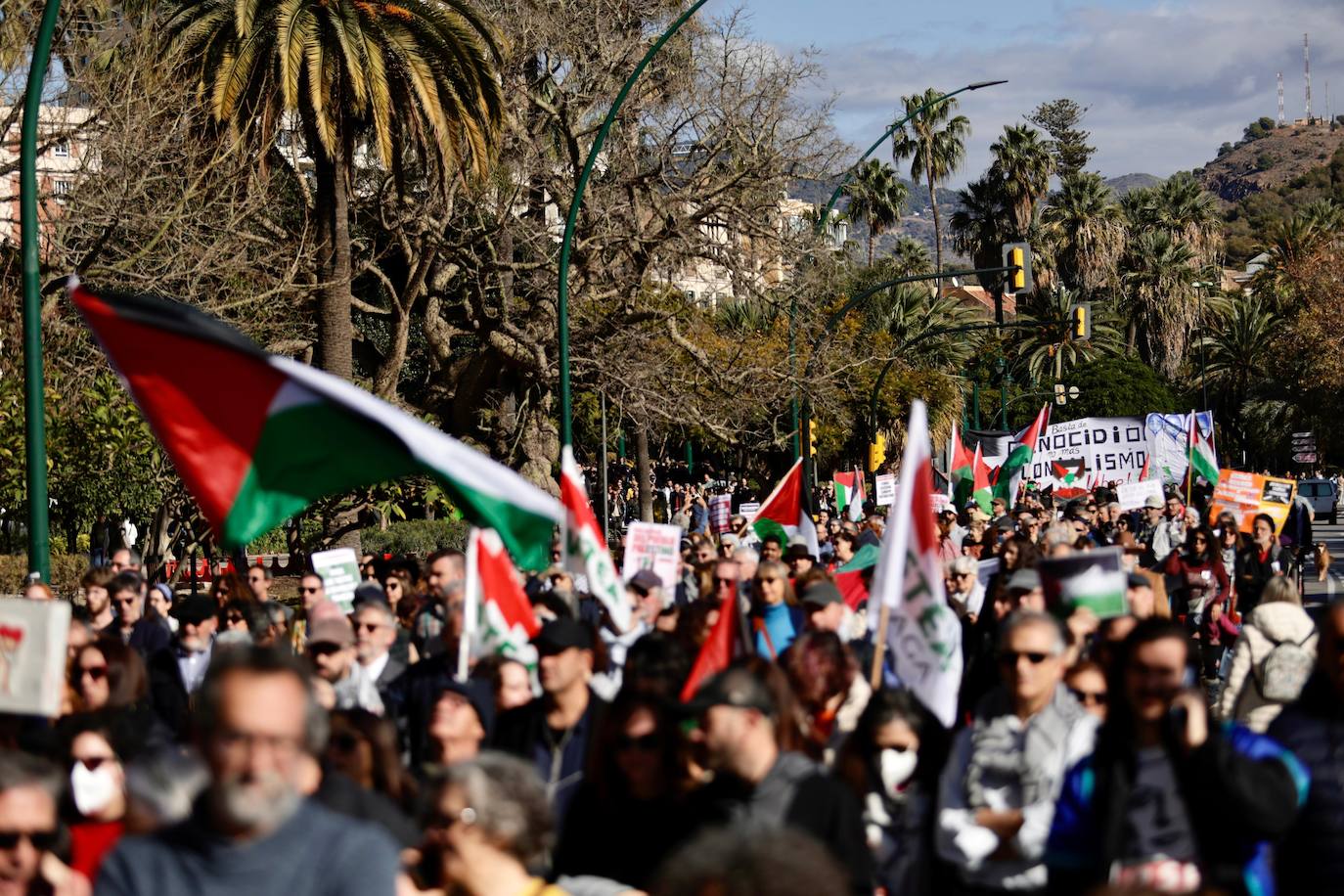 Cientos de manifestantes claman por la paz en Gaza y piden embargos contra Israel