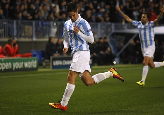 Isco, en su etapa de malaguista en un partido de la Champions.