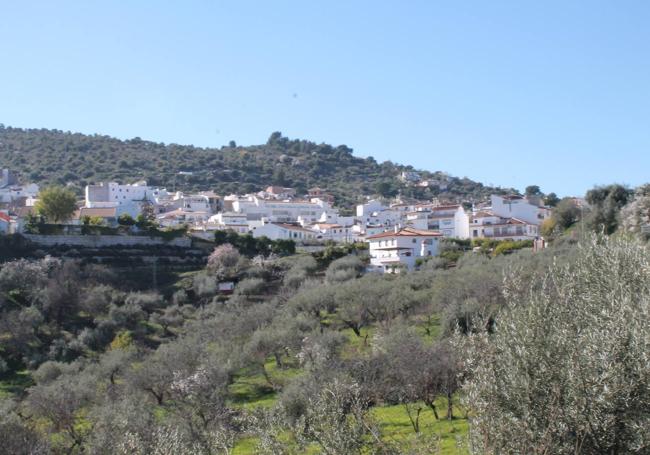 Vista del casco urbano de Guaro desde el camino que se usa desde Coín.