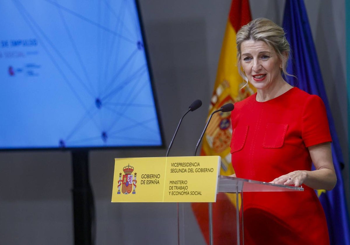 Yolanda Díaz, vicepresidenta segunda y ministra de Trabajo y Economía Social.