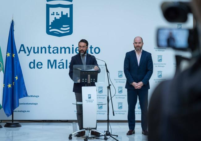 Florido y Gómez, en la presentación del balance turístico de Málaga.