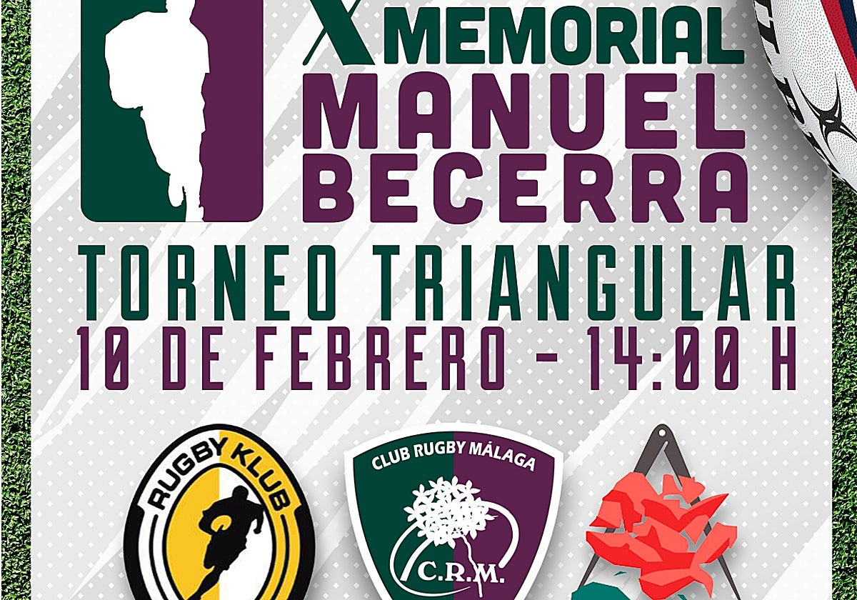 Cartel del memorial de rugby.