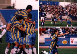 Imágenes del último Melilla-Málaga celebrado en septiembre de 1997 en el estadio Álvarez Claro.