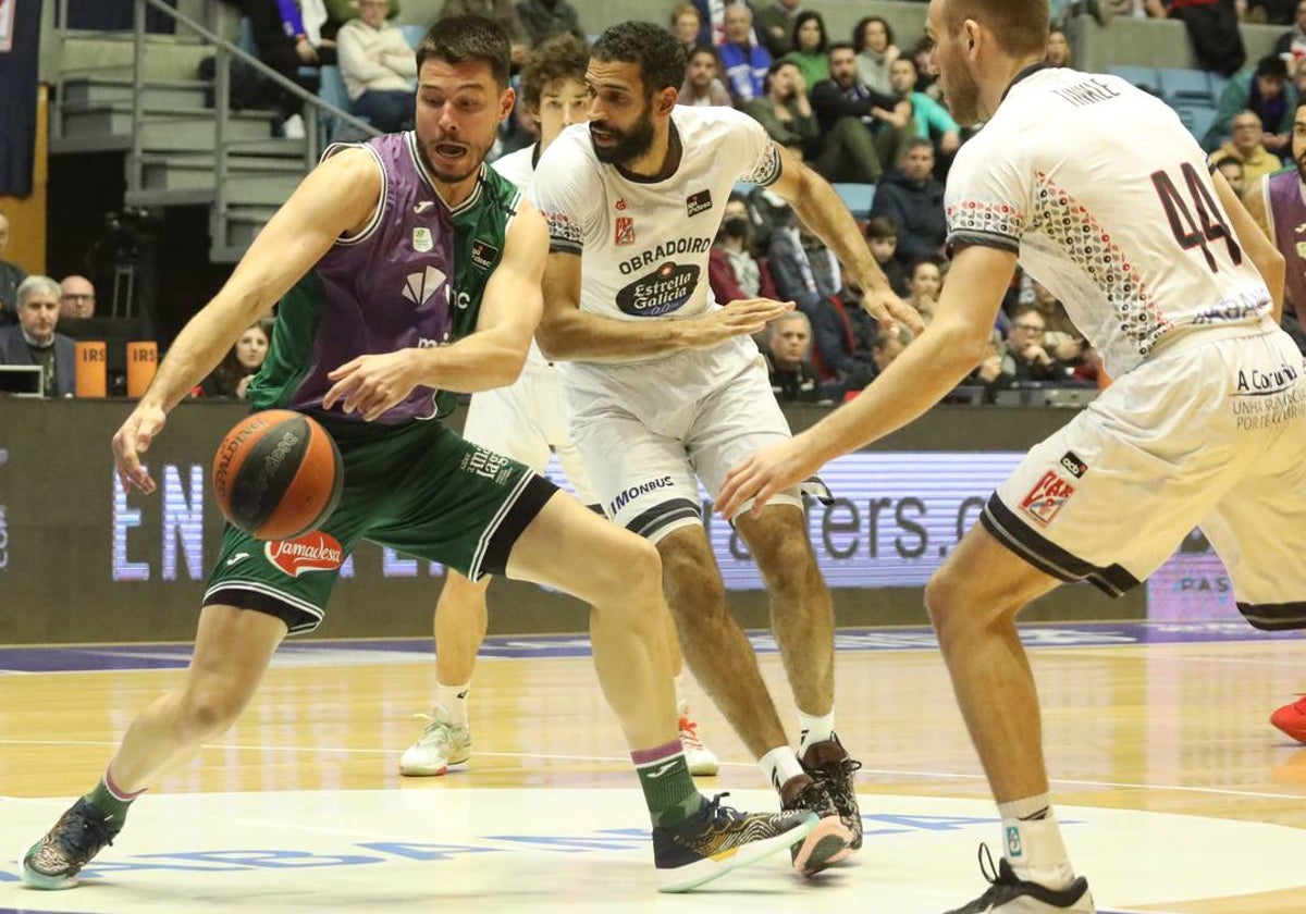 Jonathan Barreiro, durante el encuentro ante el Obradoiro.