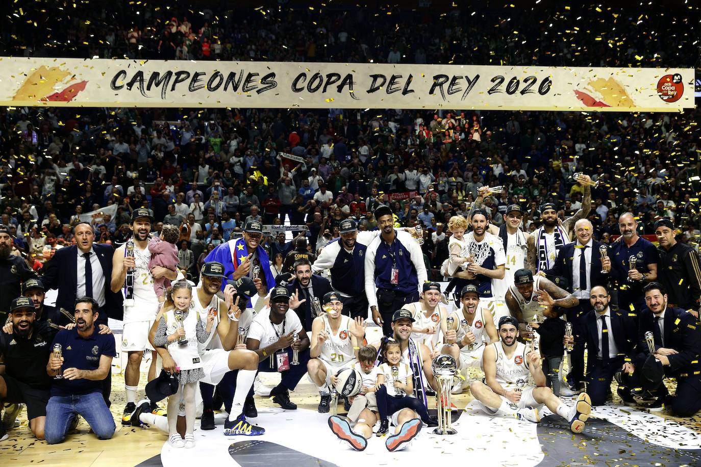 La última Copa en Málaga, poco antes de que estallara la pandemia del Covid. El Unicaja logró meterse en la final, pero el Real Madrid fue superior y levantó el título