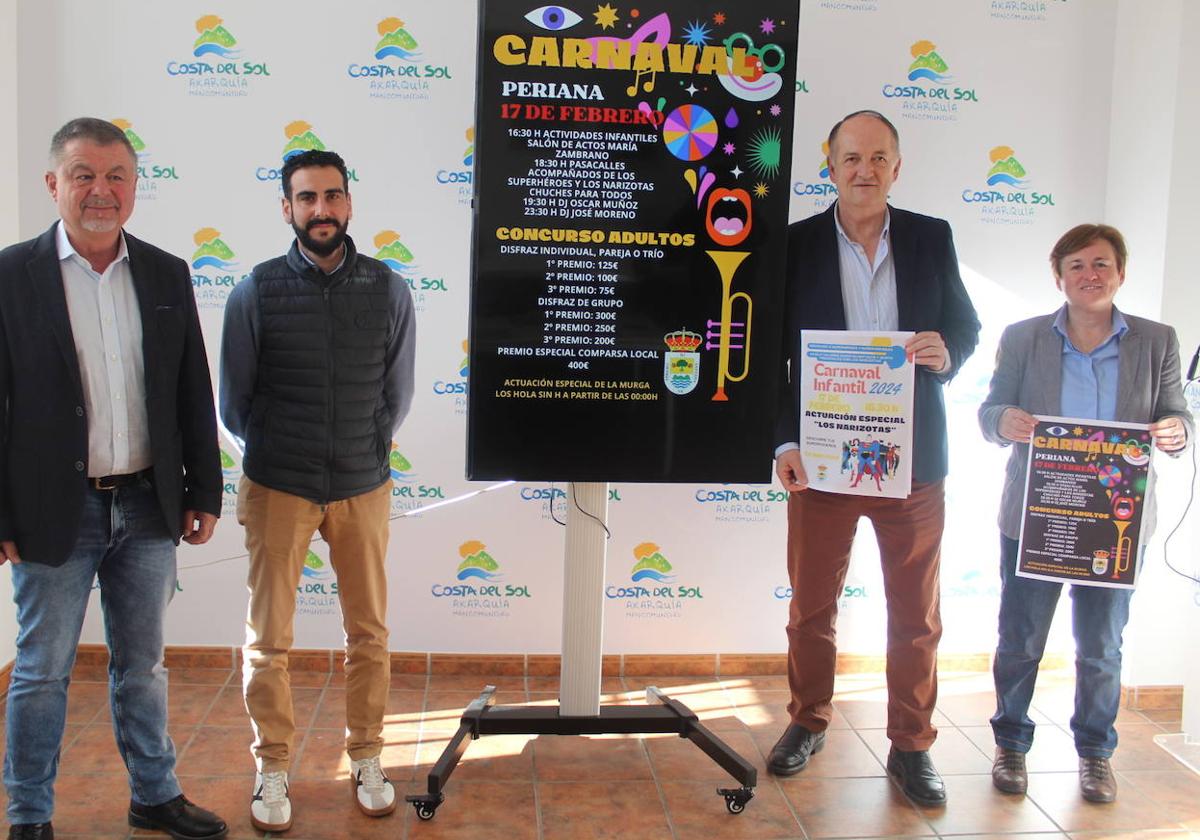 Acto de presentación de la celebración del Carnaval de Periana este martes en Torre del Mar.