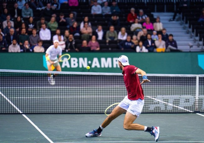 Una imagen del duelo de este martes entre Davidovich y Struff.