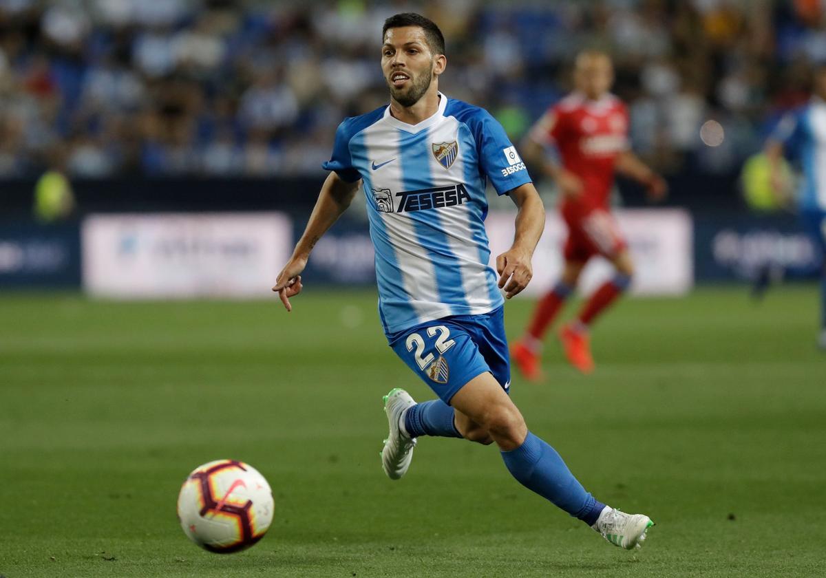 Dani Pacheco, en un partido con el Málaga, donde estuvo dos temporadas.