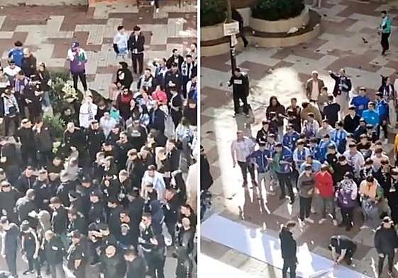 Imagen de la concentración de aficionados en La Roca.