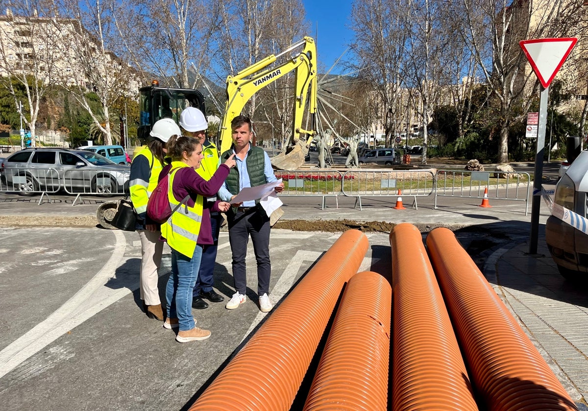El concejal de Obras, Diego López, en la visita a los trabajos.