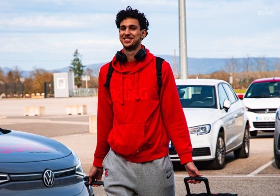 Zacharrie Risacher, en un desplazamiento con el Bourg esta temporada.