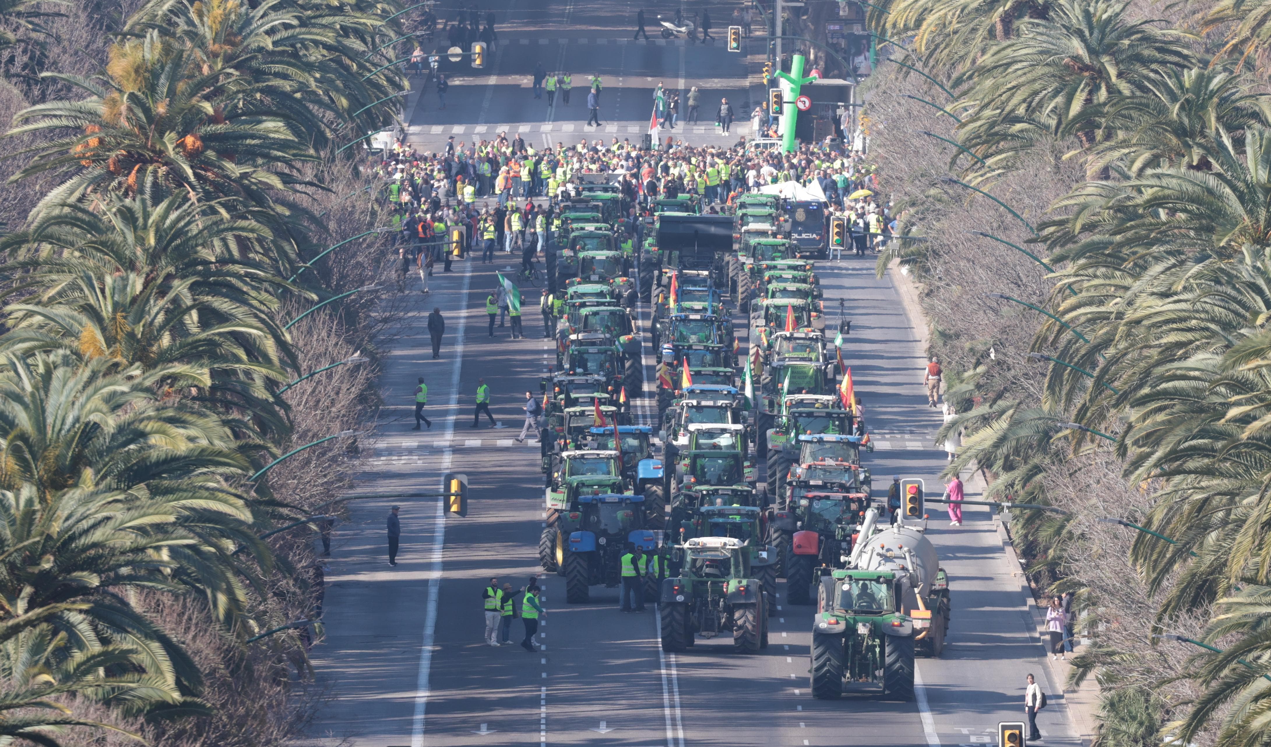 Vista de la tractorada en el Parque.