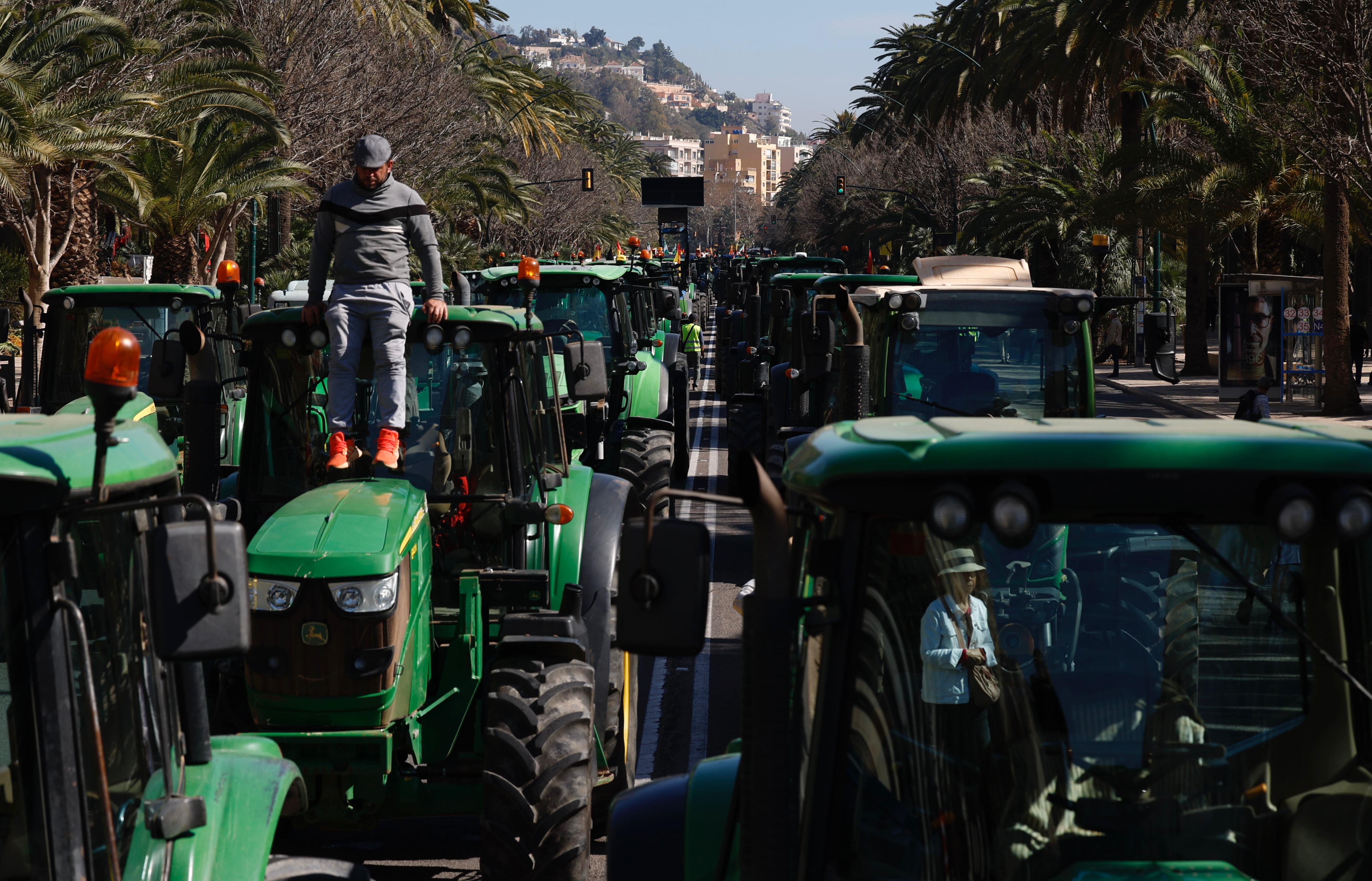 En imágenes: una nueva tractorada recorre las calles de Málaga