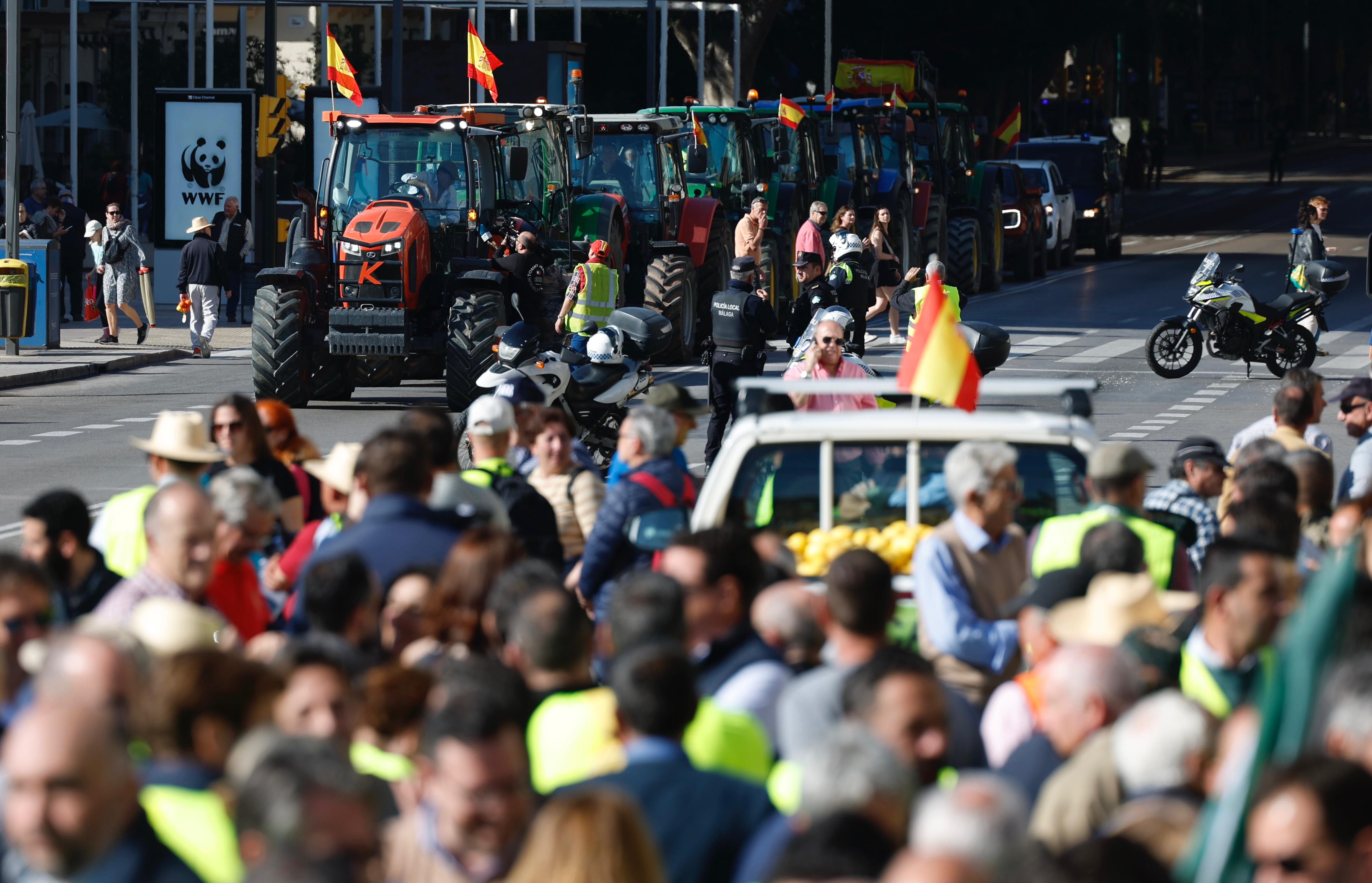 Tractorada en Málaga.