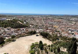 Vista panorámica del casco urbano de Vélez-Málaga desde la torre de La Fortaleza.