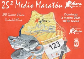 El cartel anunciador de la media maratón de Álora.