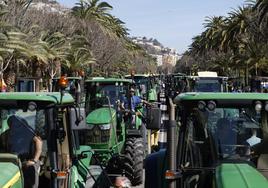 Protestas del campo hace unos días en la capital malagueña.