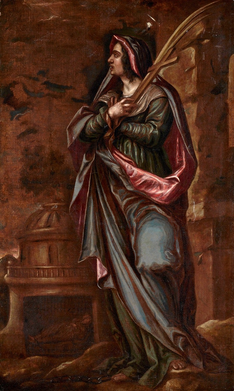 «Santa Bárbara» mide 176 x 103.5 centímetros y se puede ver en el Museo de Antequera.