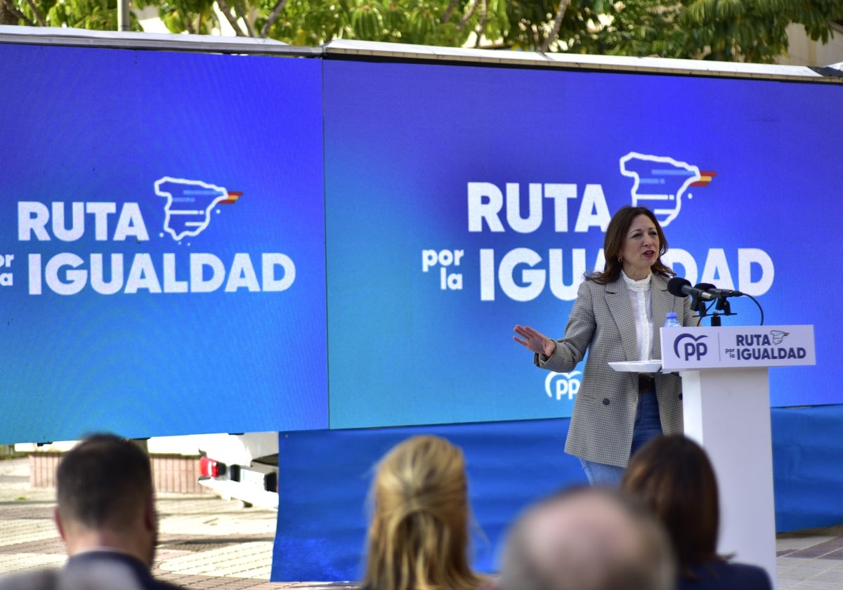 Navarro, este miércoles por la tarde, en al acto de la Ruta por la Igualdad.