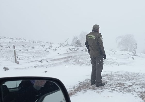 Estampa que deja la nevada de anoche en la Sierra de las Nieves.