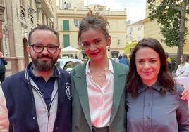 Marco La Via, Morgan Saylor y Hanna Ladoul en el Festival de Málaga.