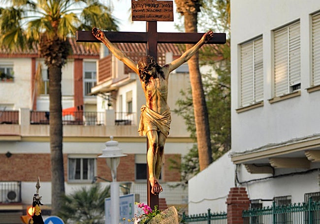 El Cristo del Mar en su recorrido por El Palo.
