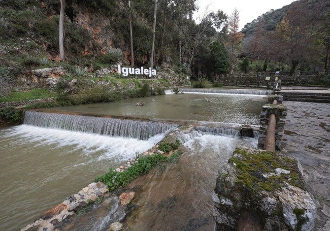 Nacimiento del Genal, en Igualeja, tras la borrasca Mónica.